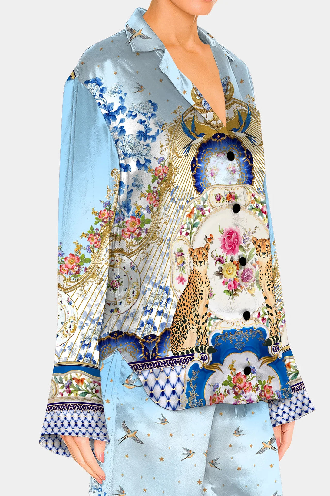 romanticism print, Shahida Parides,
cool shirts for women,
collar shirt for women,
casual shirts for women,