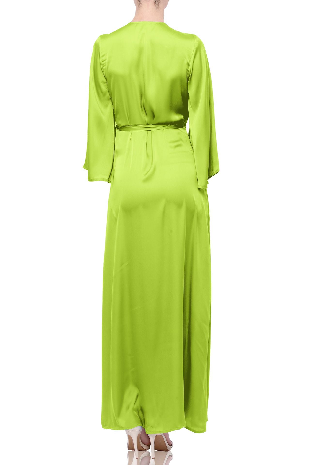 Lime Green Tropical Wrap Dress