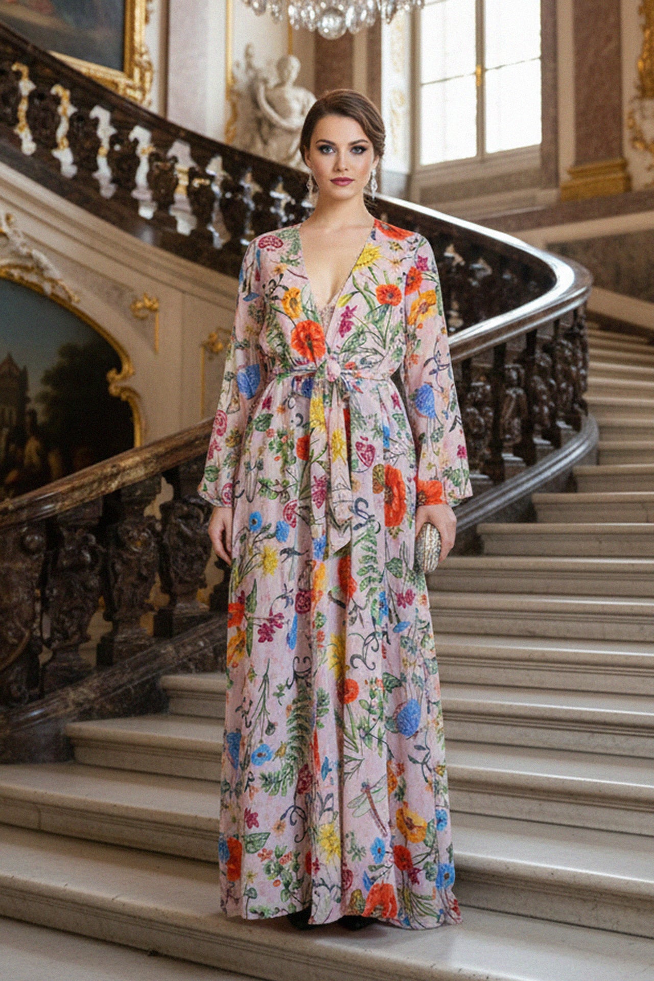 maxi dress and duster set Long Sleeve Open Duster