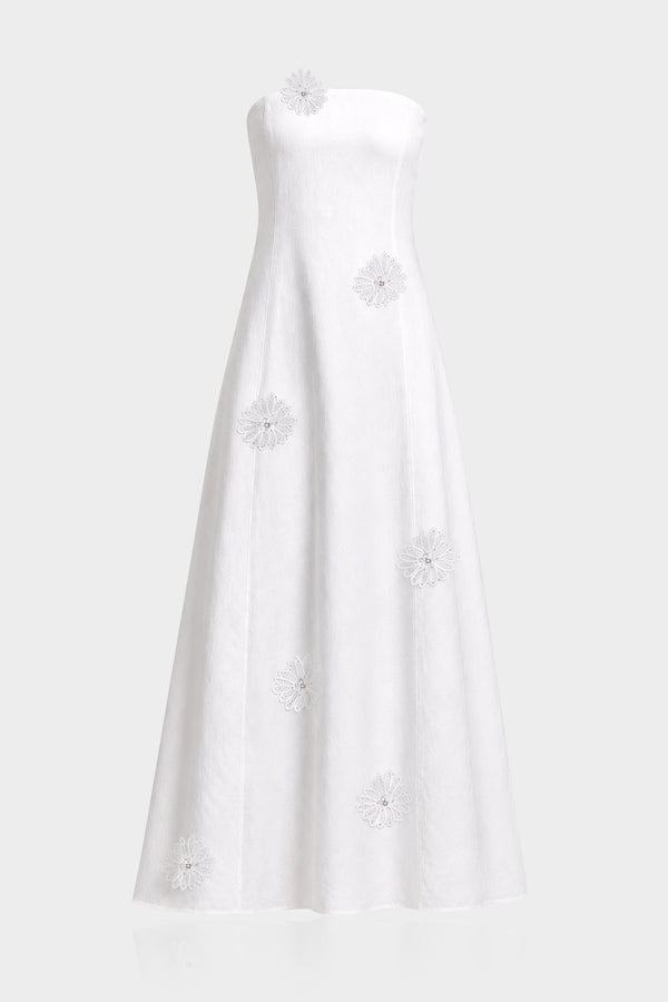 White Strapless Maxi Dress