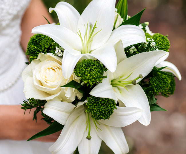 White lily bridal bouquet