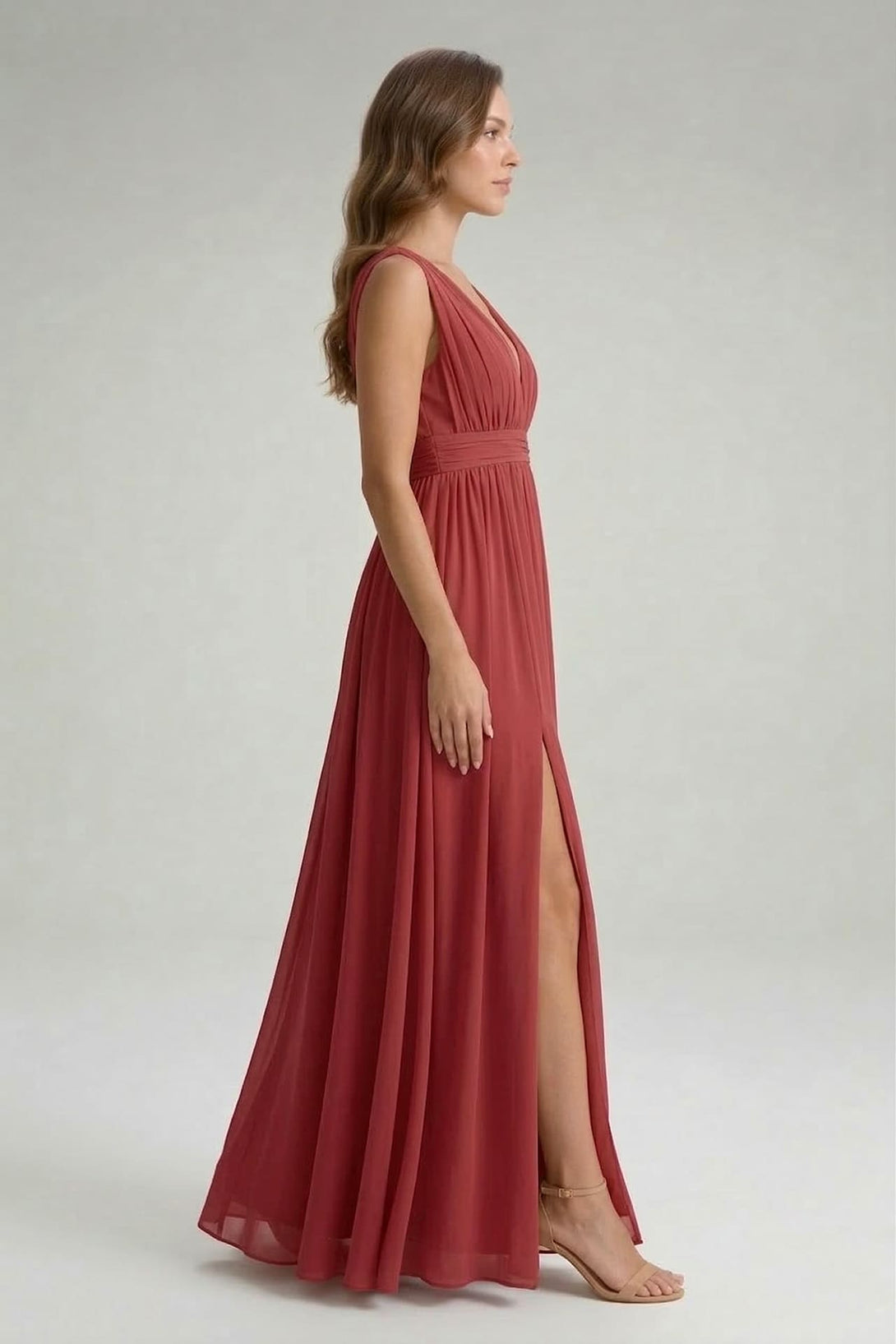 Burgundy Bridesmaid Dress Formal V-Neck Maxi | Shahida Shahida Parides Burgundy Bridesmaid Dress Formal V-Neck Maxi | Shahida Shahida Parides
