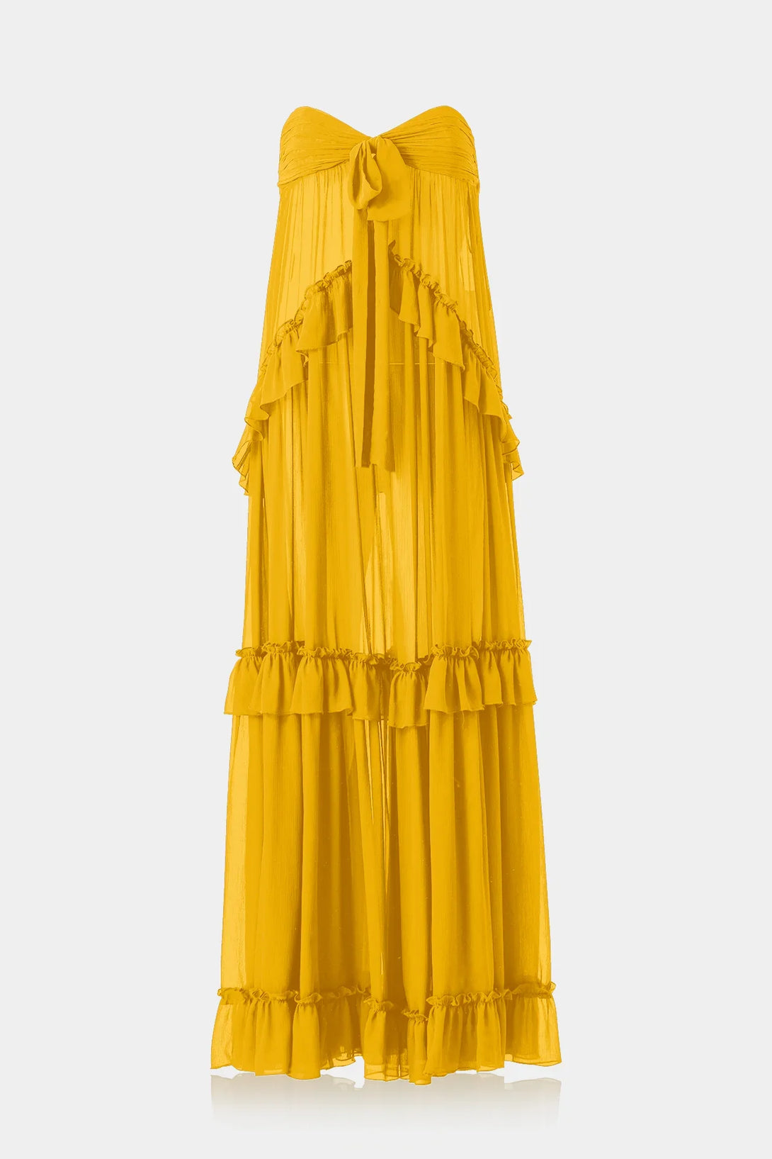 yellow chiffon cocktail dress Yellow Chiffon A-line Spaghetti Straps Long Prom Dresses, Evening Gown, MP647