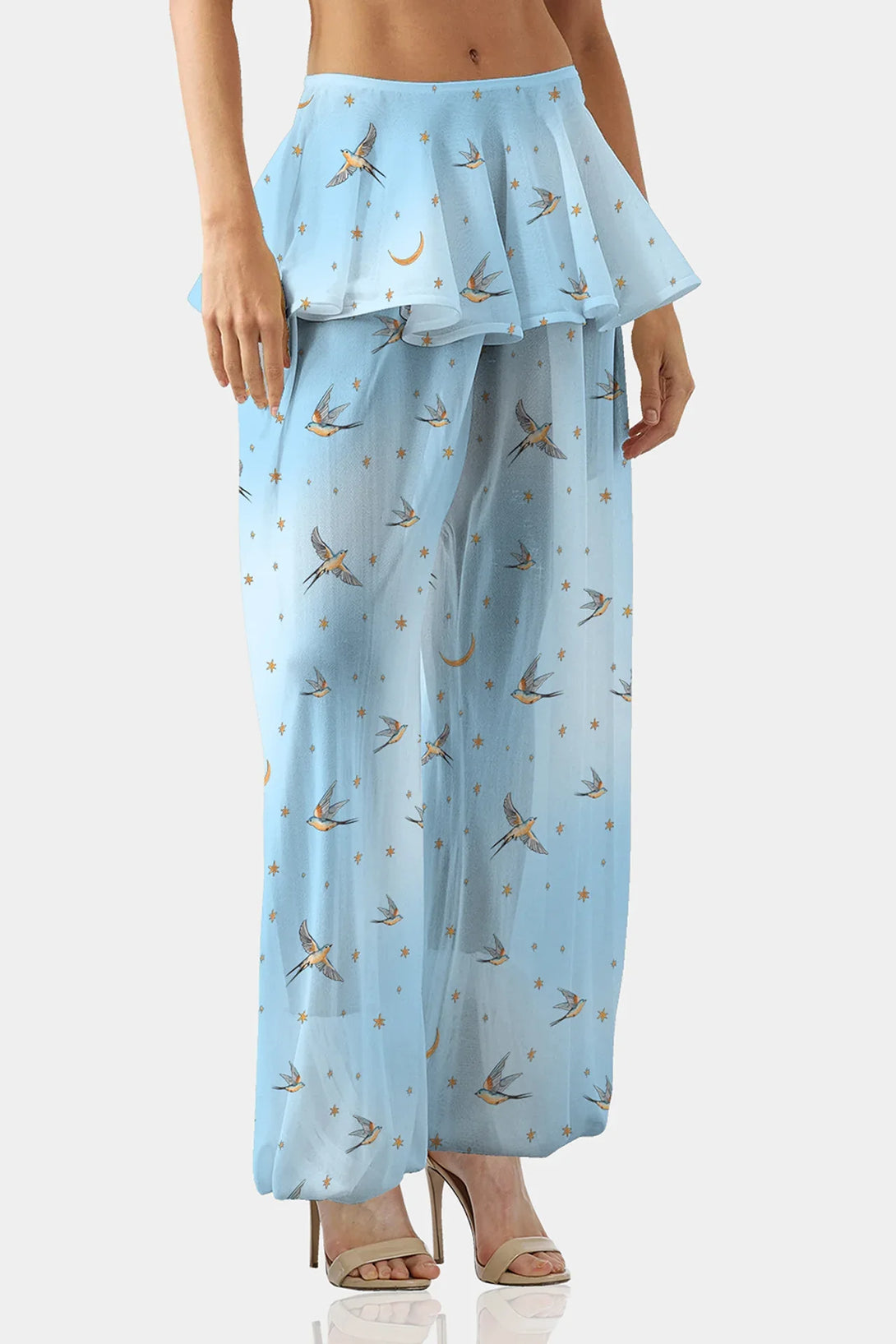 tiered ruffle pants,
flare ruffle pants,
ruffle side pants,
Shahida Parides,