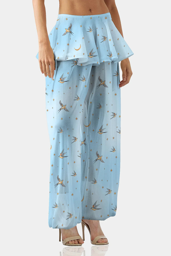 tiered ruffle pants,
flare ruffle pants,
ruffle side pants,
Shahida Parides,