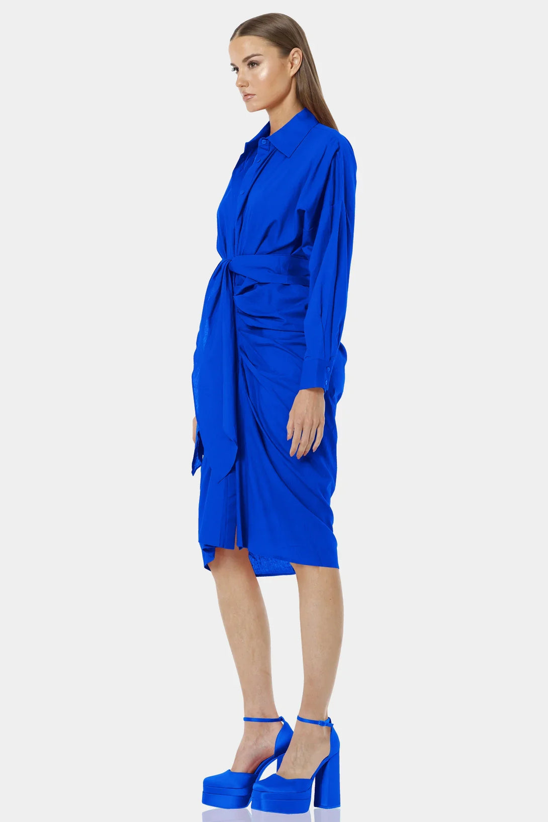 Blue Dress Shirt | Cotton Shirt Dress Midi Blue Dress Shirt | Cotton Shirt Dress Midi