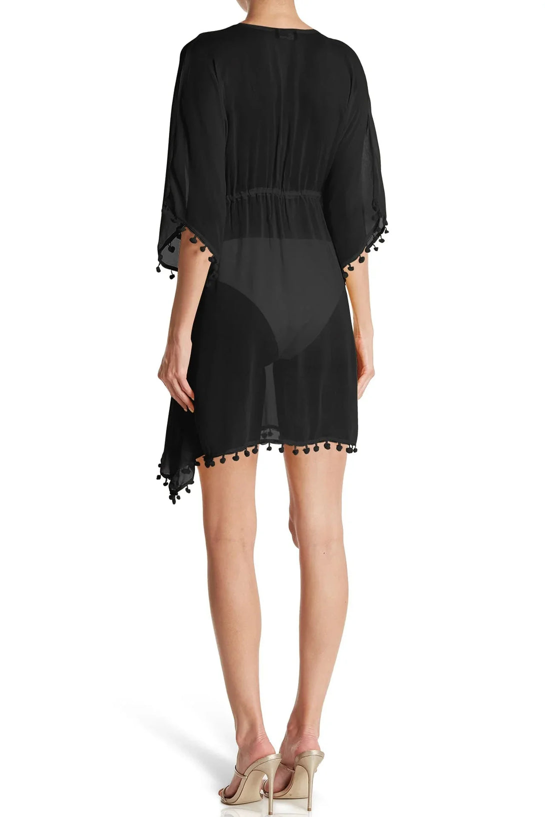 black swimsuit cover up dress Plus Size Women's Kate V-Neck Cover Up Maxi Dress by Swimsuits For All in Black (Size 22/24)