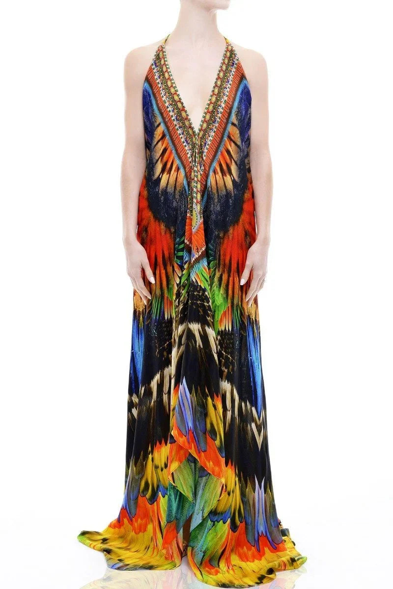  black maxi dress, long silk dress, Shahida Parides, halter maxi dress, long flowy dresses,