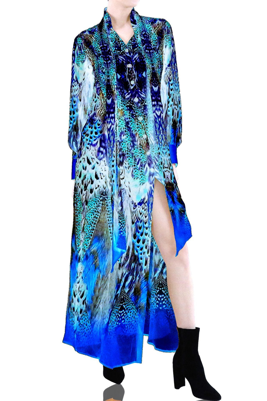  Shahida Parides, blue button up dress, long button up shirt dress, long cotton shirt dress,