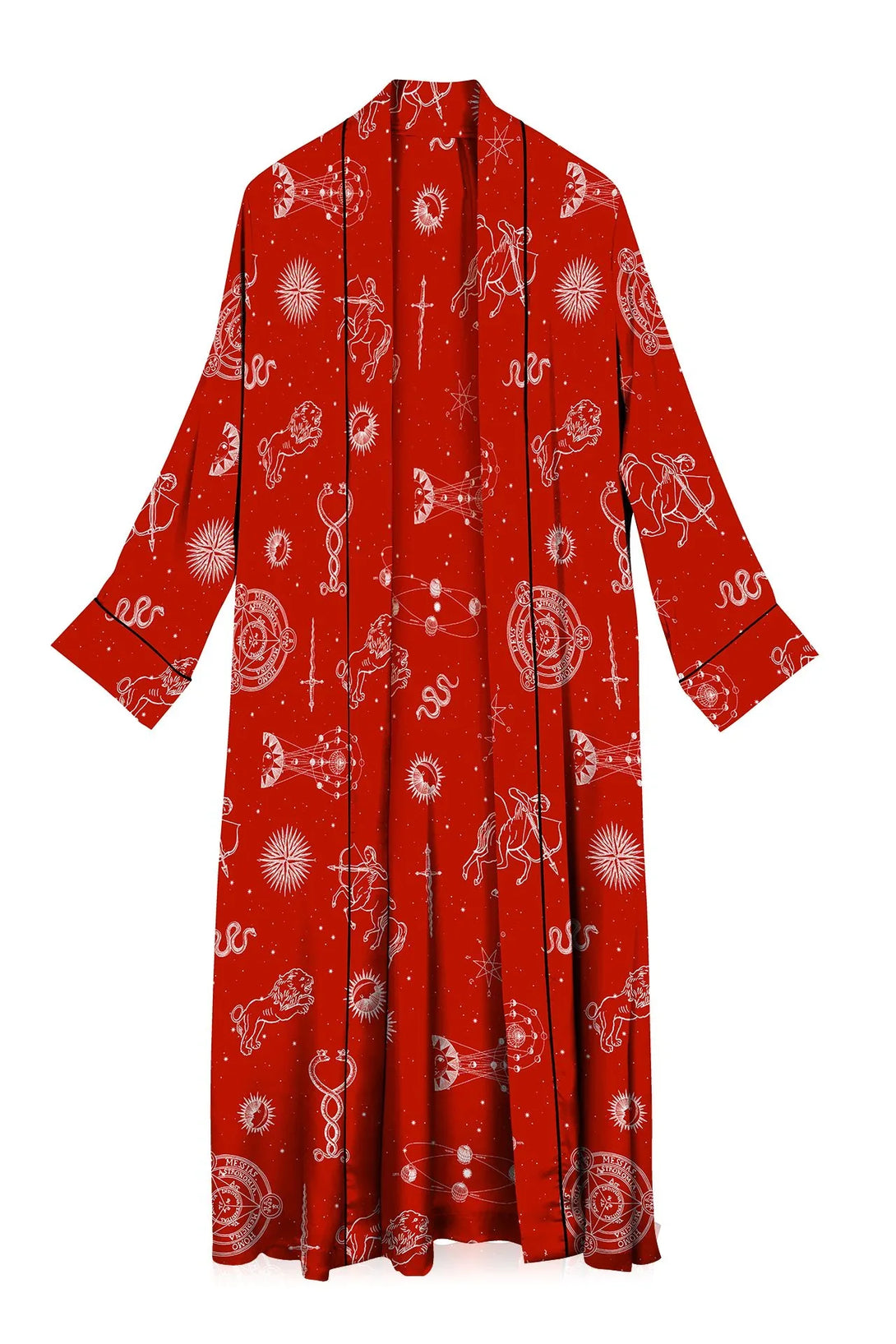 chic womens robe, summer red robe, comfy duster style, womens light robe, fashionable kimono