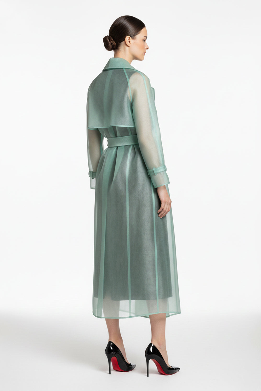 sheer coat dress Elegant Sheer Long Jacket Dress