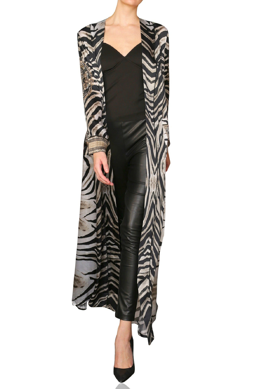 zebra print robes, robe dress silk, Kyle X Shahida, kimono print
