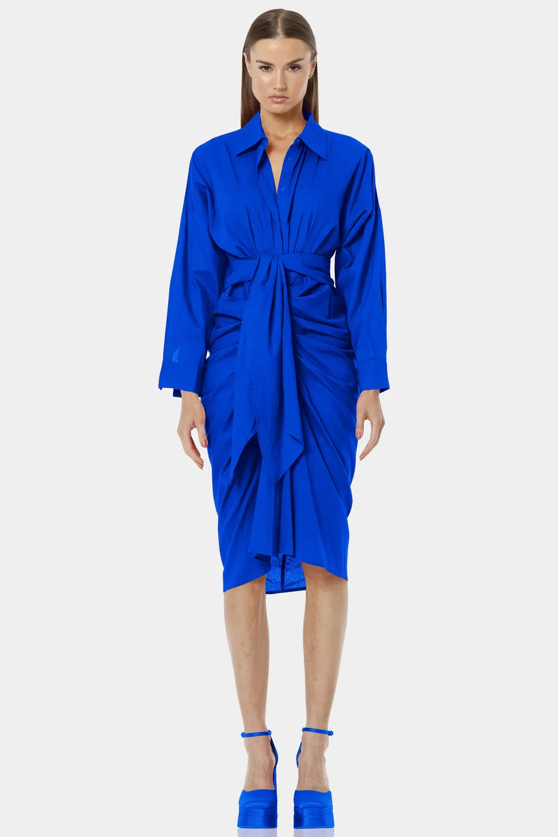 Blue Dress Shirt | Cotton Shirt Dress Midi Blue Dress Shirt | Cotton Shirt Dress Midi