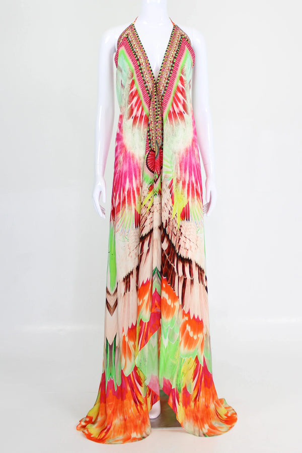  burnt orange long dress, long silk dress, Shahida Parides, halter maxi dress, long flowy dresses,