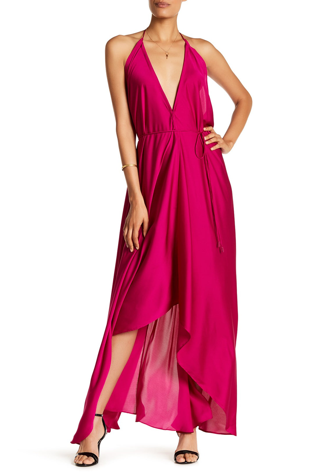  pink cocktail dress, long silk dress, Shahida Parides, halter maxi dress, long flowy dresses,