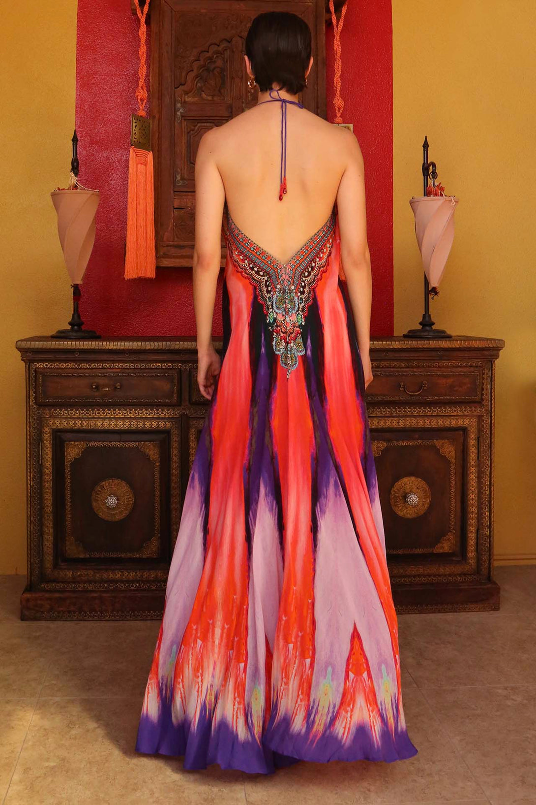  blush pink color dress, formal dresses for women, Shahida Parides, plunging neckline cocktail dress,
