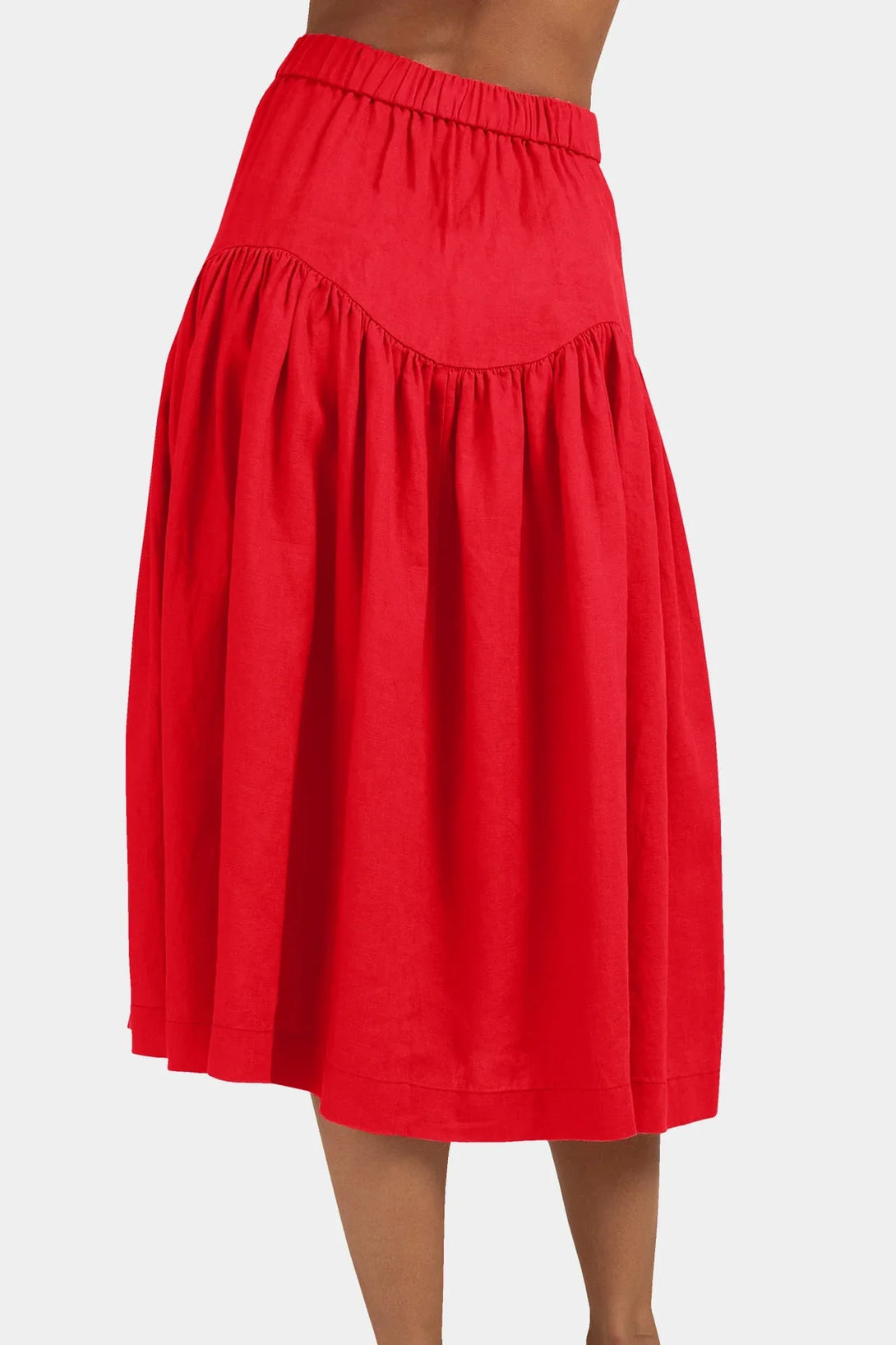  red pleated skirt, Shahida Parides, mid length skirts for women, skirt womens midi,