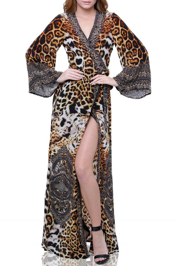 "leopard print wrap dress" "wrap animal print dress" "leopard print wrap" "Shahida Parides"