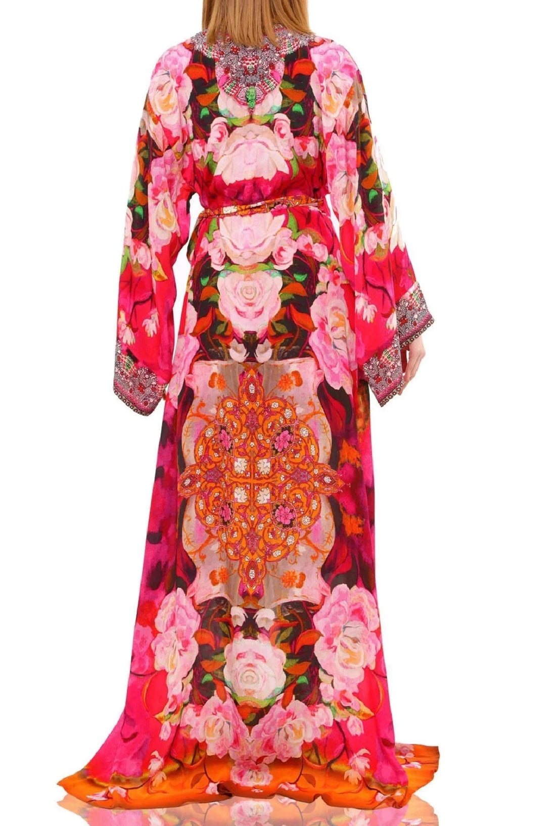  silk wrap maxi dress, Shahida Parides, maxi wrap dress with sleeves, wrap front maxi dress,