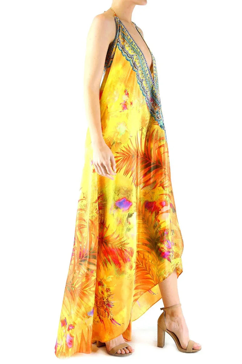 Designer Maxi Dress For Women | Yellow Maxi Dress | Shahida Parides