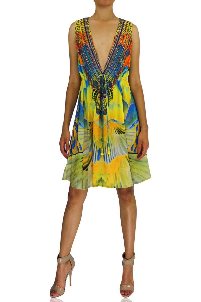 short dress, short sleeveless summer dresses,Shahida Parides, mini frock for women,