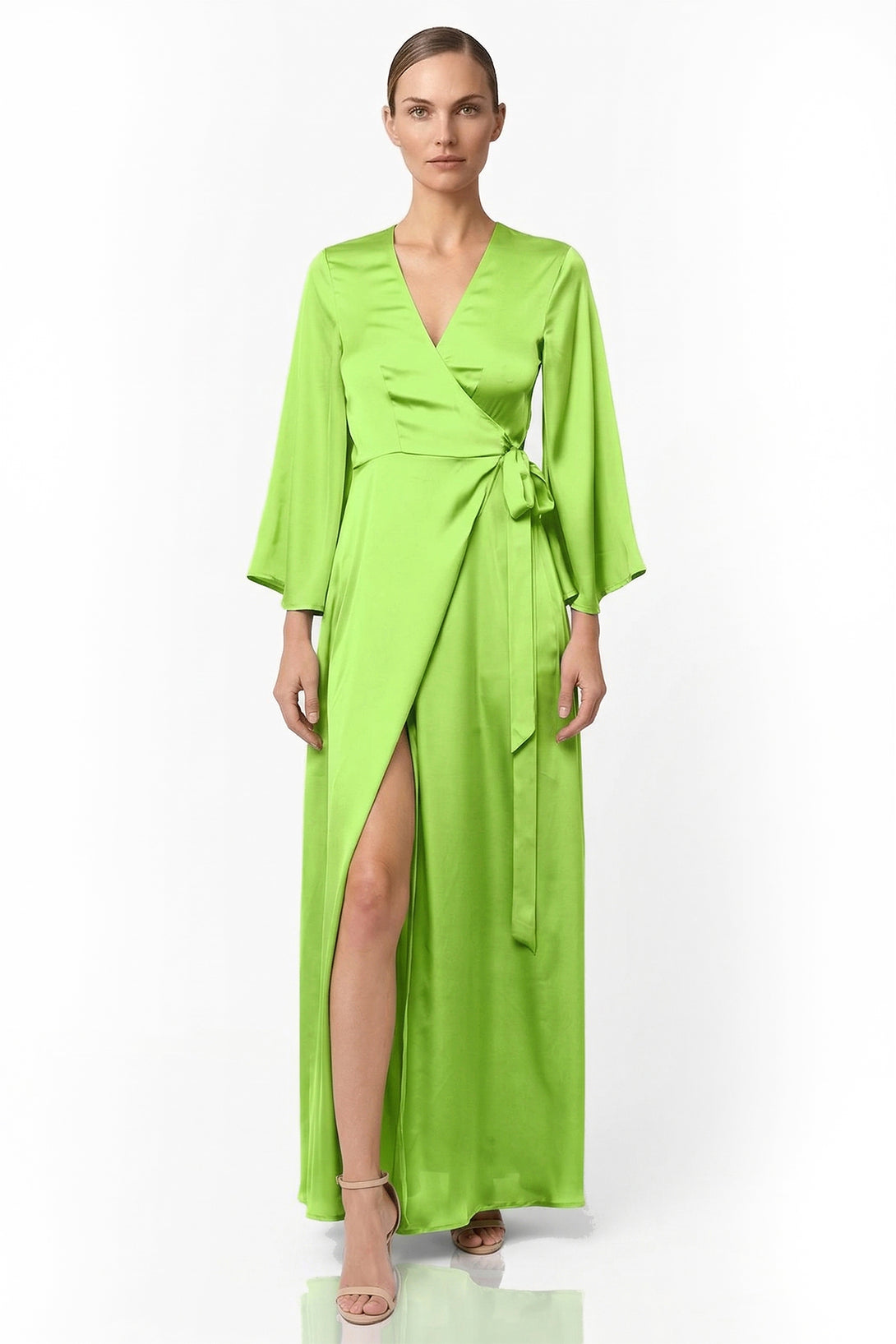 S Zesty Green Wrap Dress for Destination Weddings S Zesty Green Wrap Dress for Destination Weddings