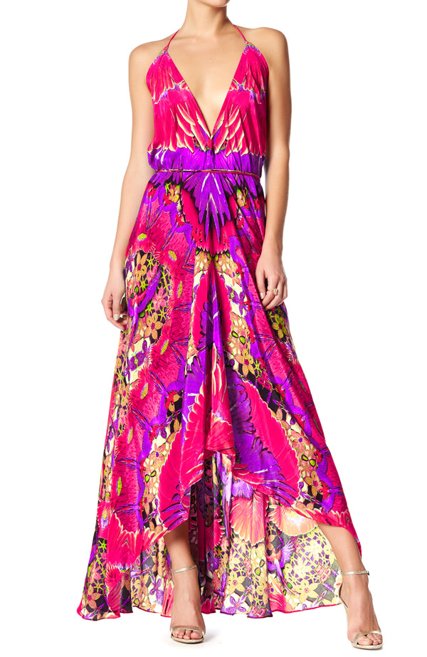 Printed Maxi Dress in Pink