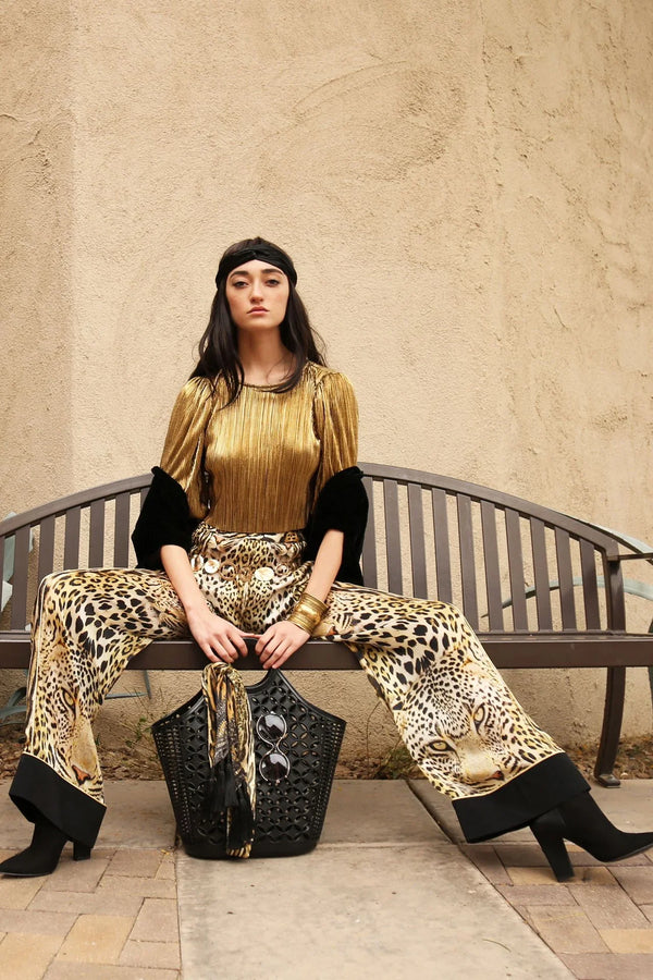 Designer Cheetah Print Pajama Pants