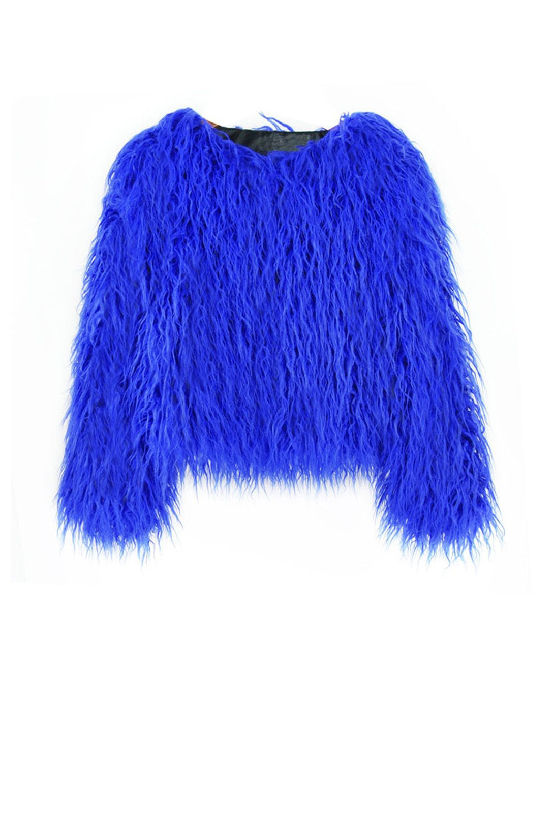 Designer BLue Faux Fur Jacket in Blue Fur Jacket