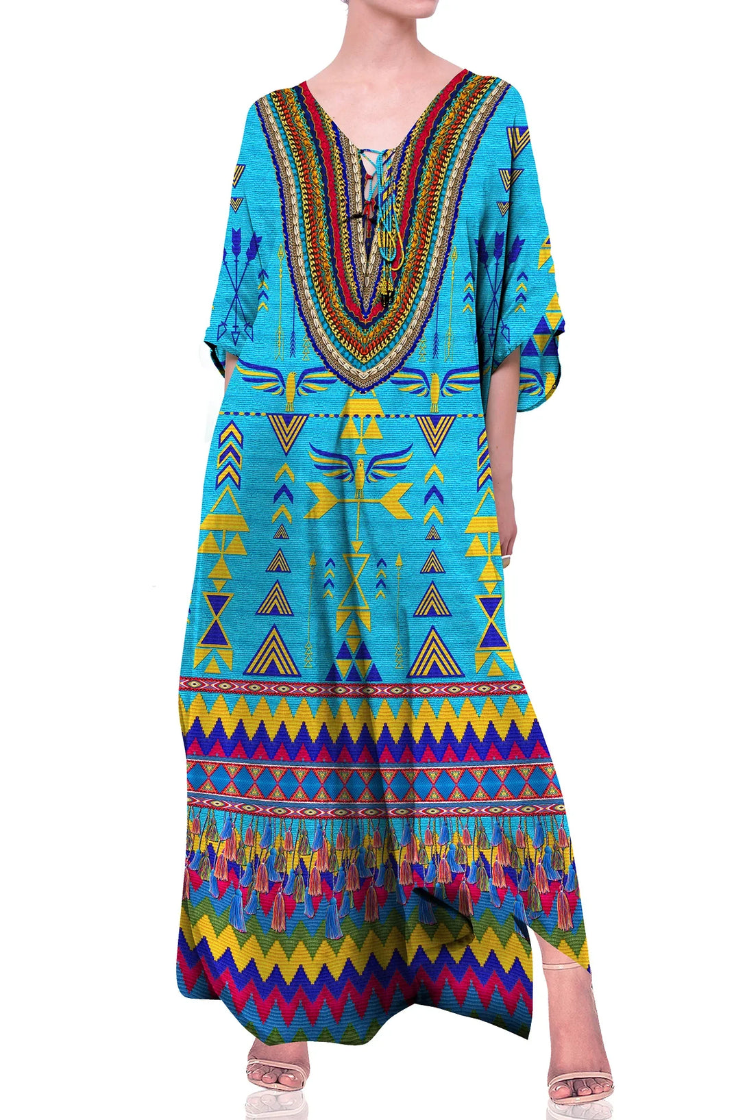  tropical dresses for vacation, cute vacation outfits, Shahida Parides, maxi kaftan,