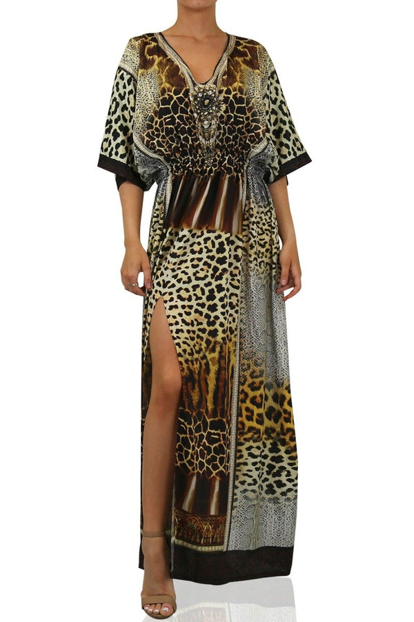Brown Long Caftan Dress