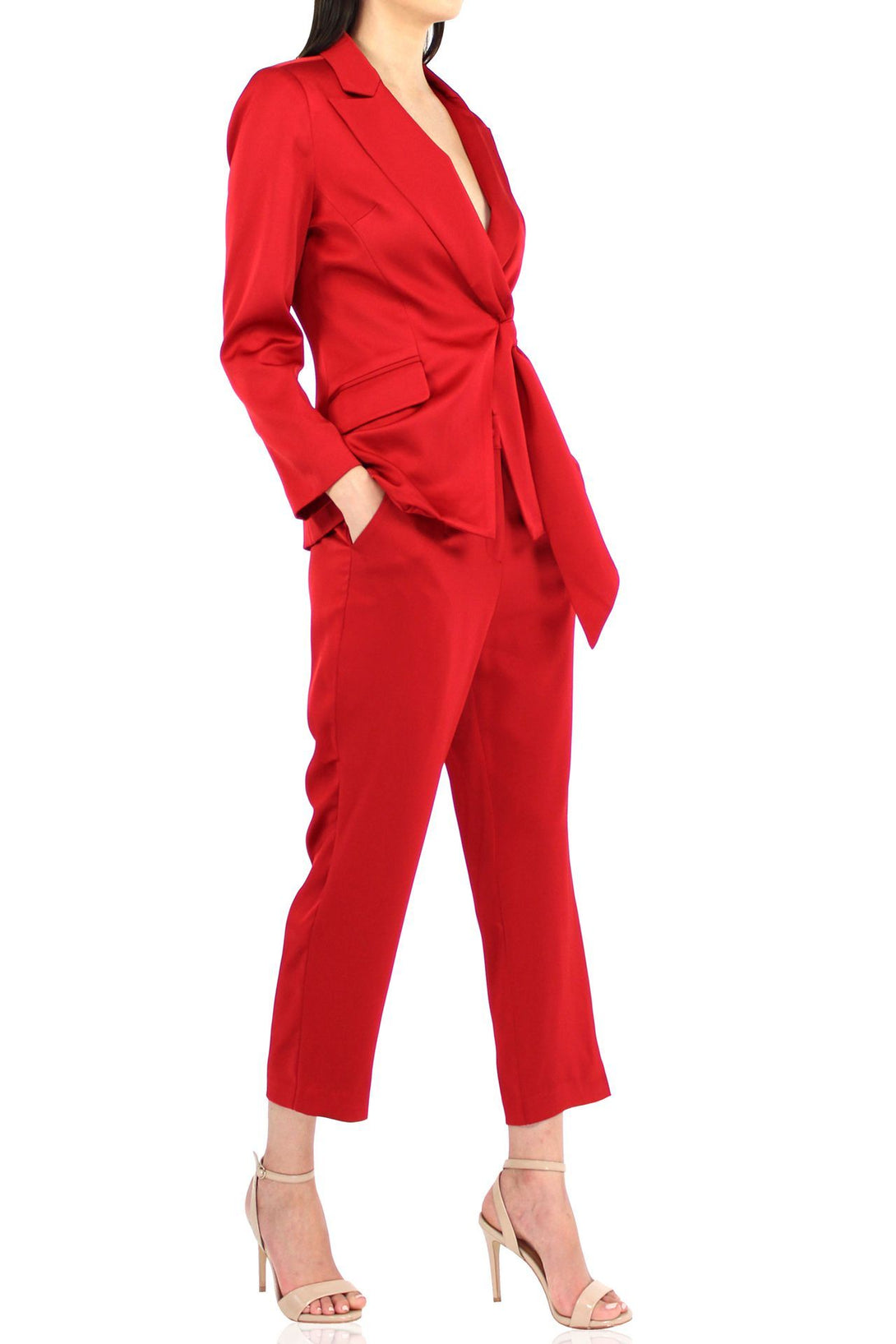 Designer-Belted-Matching-Suit-Set-In-Red-by-Kyle-Richard