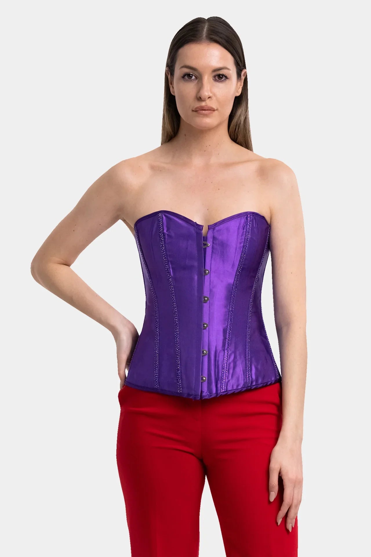 Jursey Bustier Top Coeset in Purple | Purple Sexy Women Top