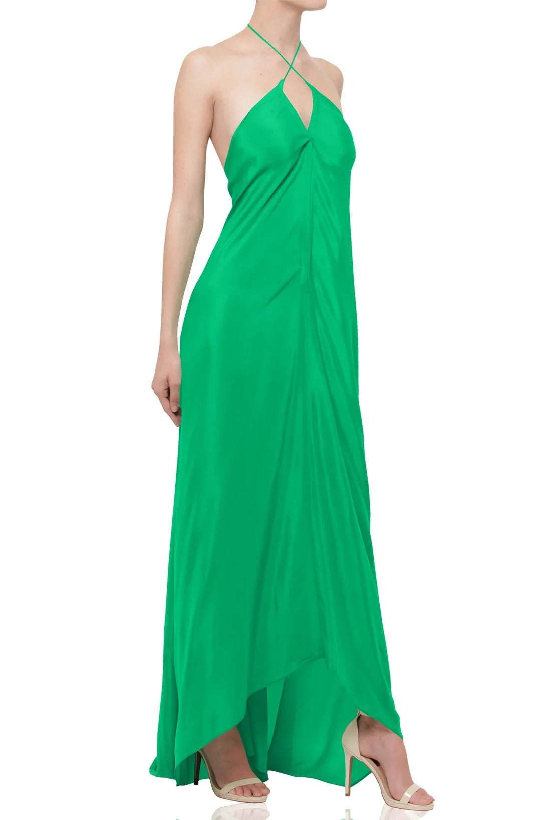 One Size Luxury Emerald Green Maxi Scarf Dress One Size Luxury Emerald Green Maxi Scarf Dress