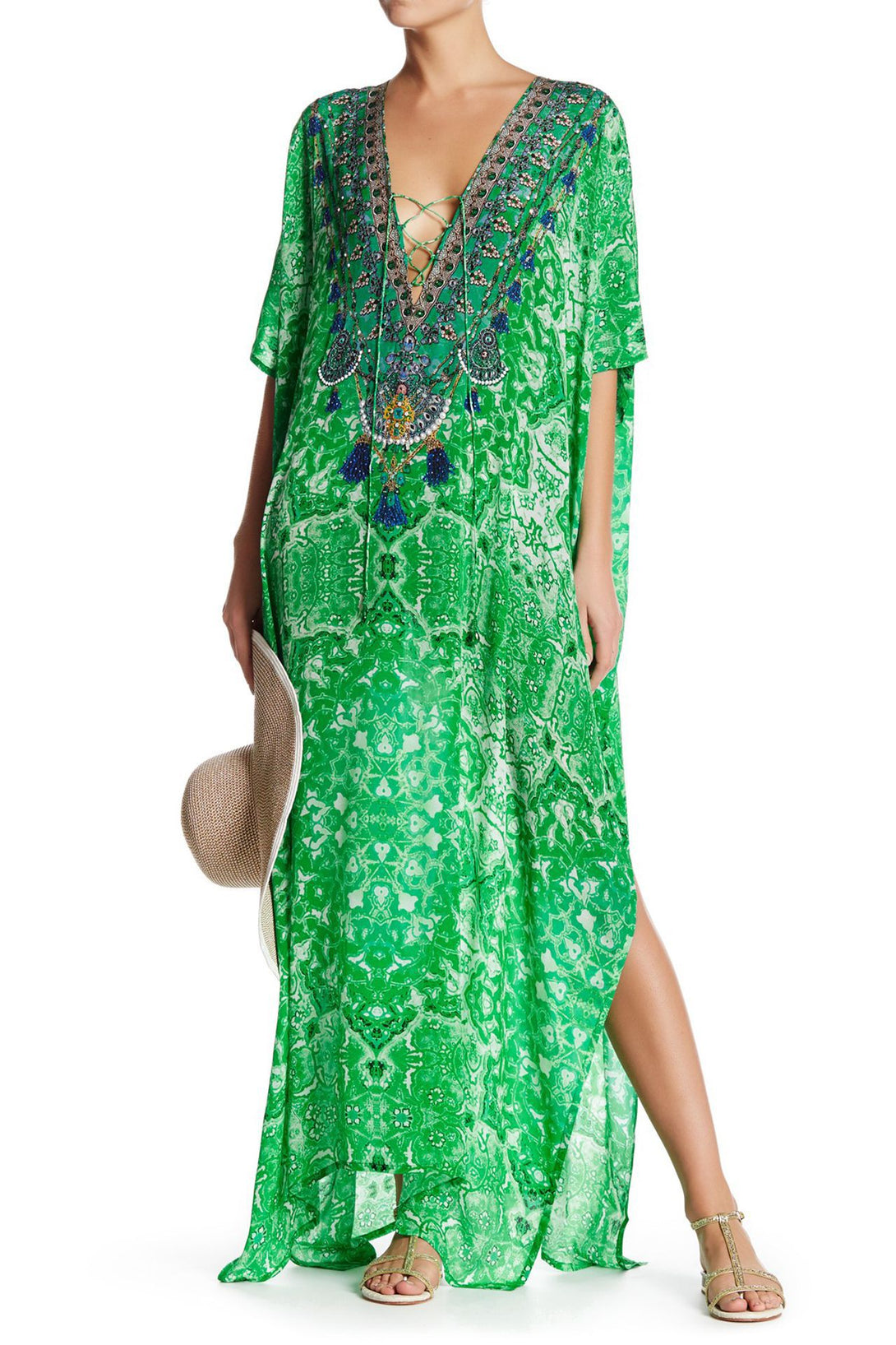  tropical dresses for vacation, cute vacation outfits, Shahida Parides, maxi kaftan,