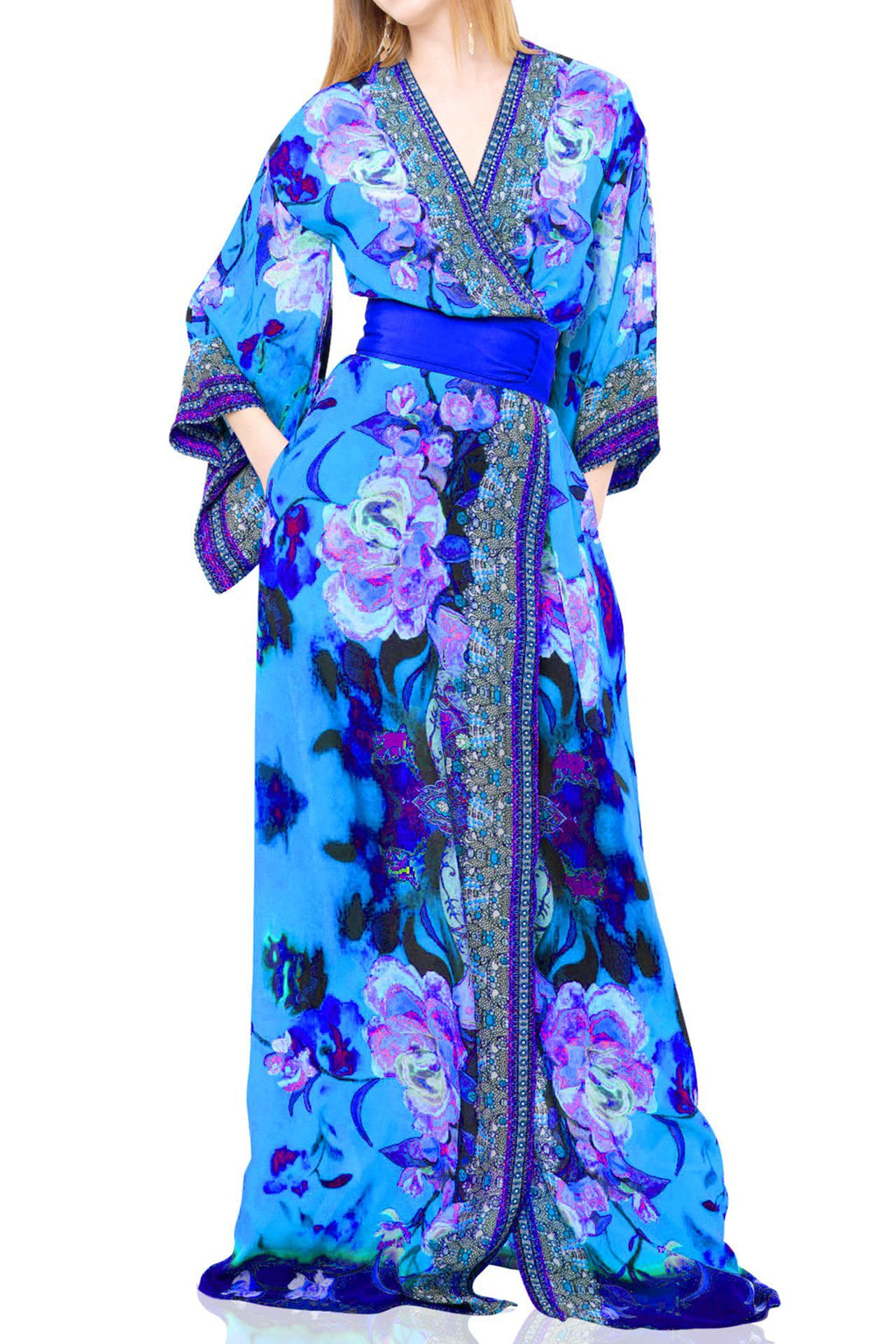 wrap dress, maxi plus size wrap dress, Shahida Parides, womens wrap dress long sleeve,