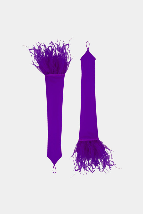 Purple Satin Gloves