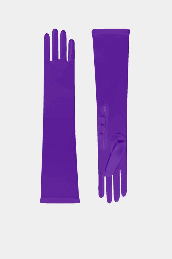 Satin Gloves in Purple