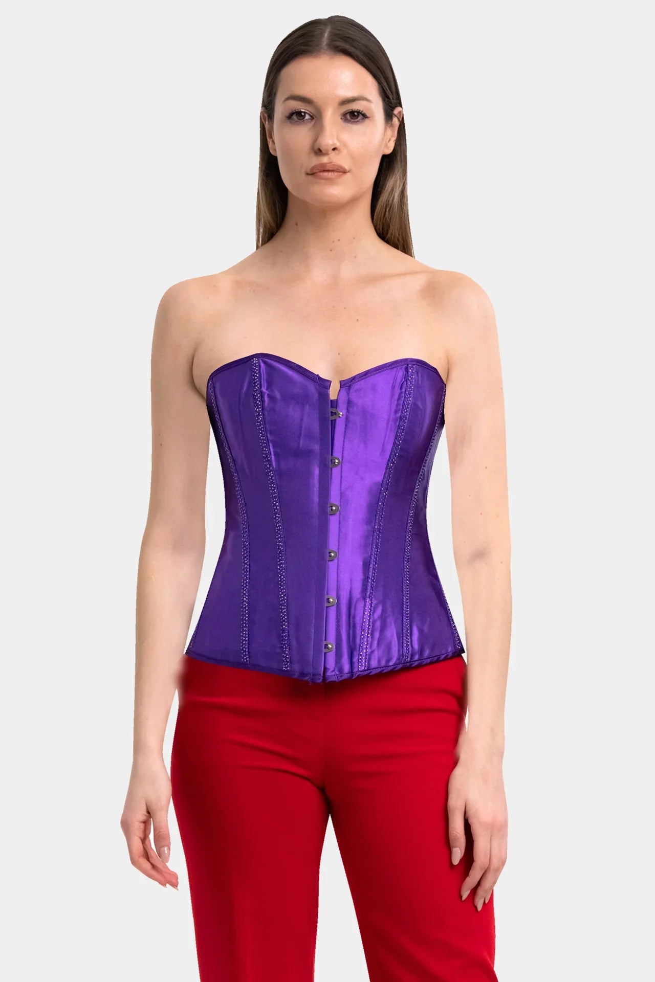 purple bustier top
