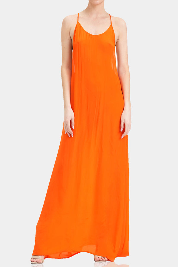 Orange Cami Slip Dress