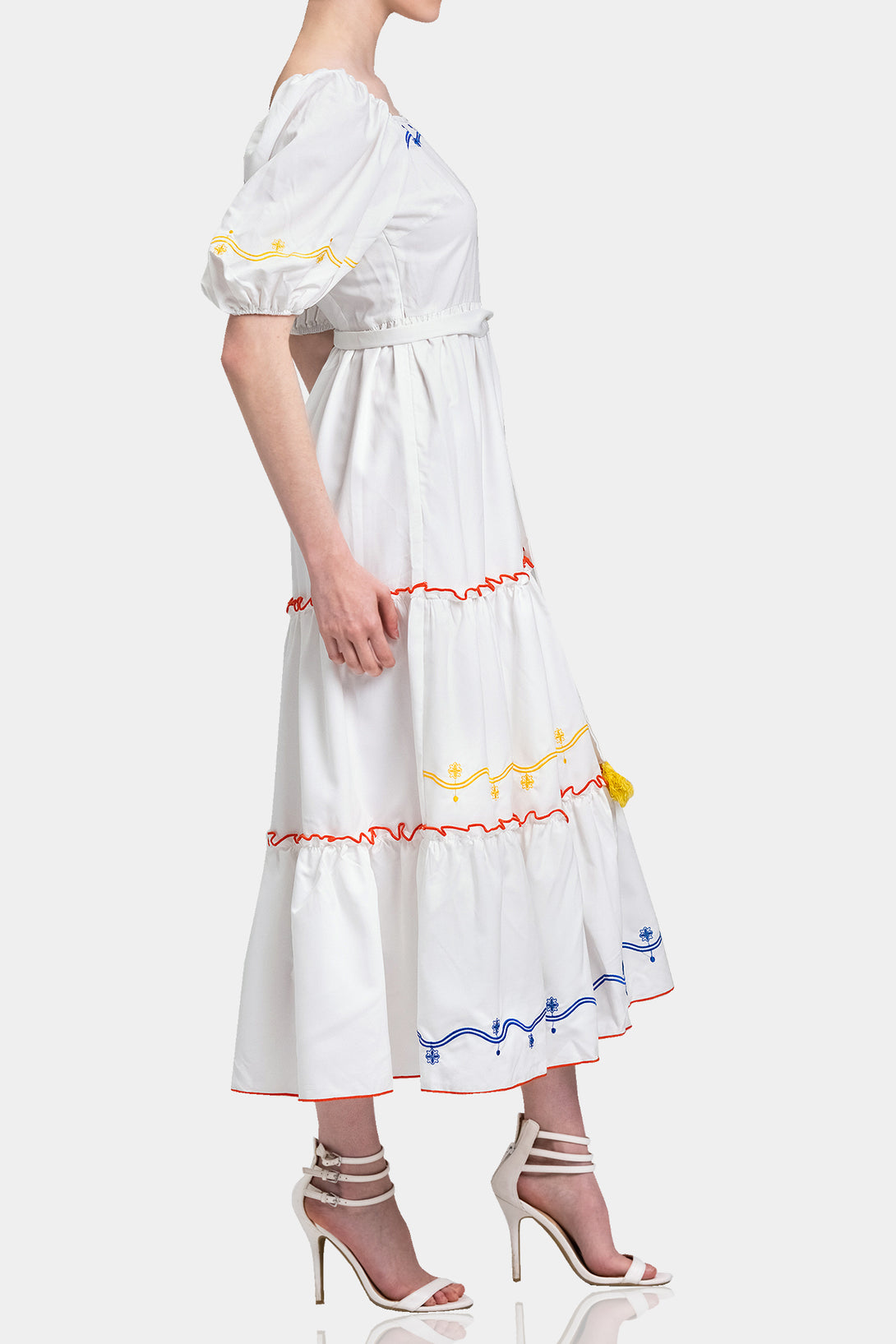  white mid length dress, knee length dresses for women, Shahida Parides, cotton slip dress midi,