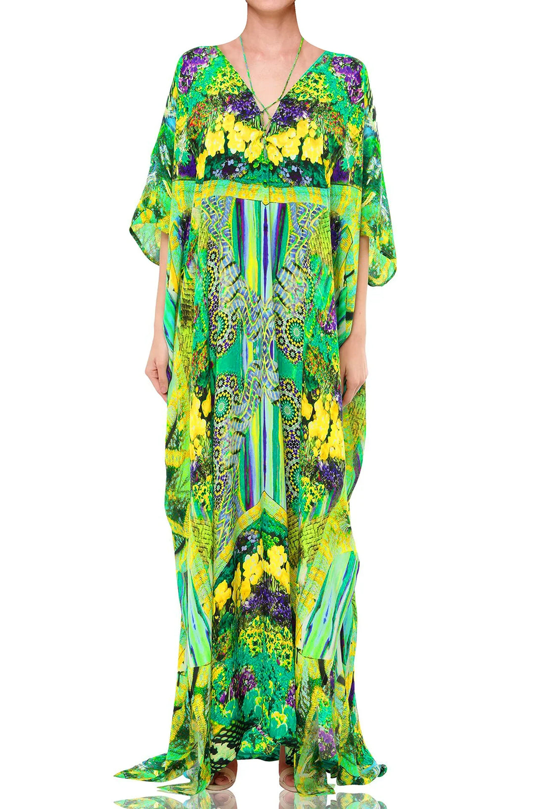 tropical designer dress Floral Pixie Trail Dress XL