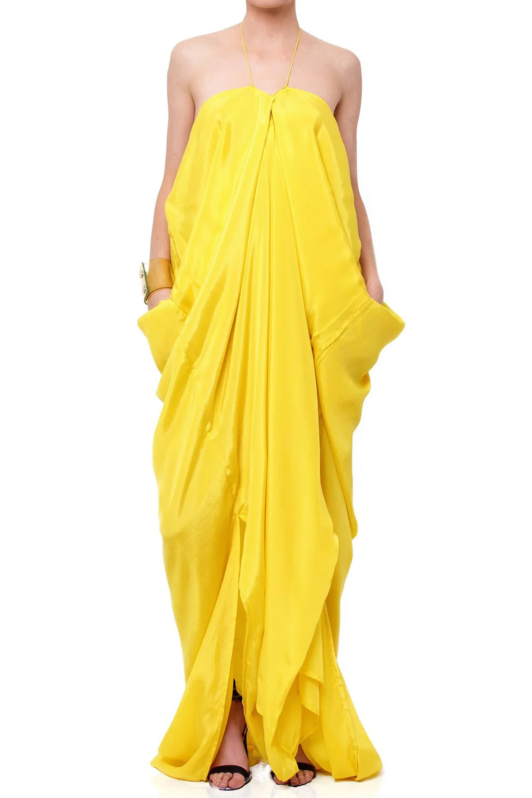 yellow vacation dress Designer Kaftan Dresses | Silk Long Kaftan Dress | Shahida Parides 3XL (20 US