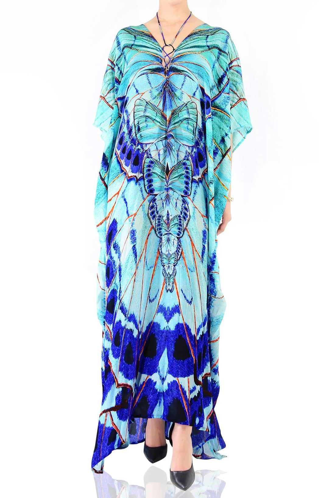 Designer Lace Up Kaftan | Shop Blue Kaftan Dresses | Shahida Parides XXL (18 US) Designer Lace Up Kaftan | Shop Blue Kaftan Dresses | Shahida Parides XXL (18 US)