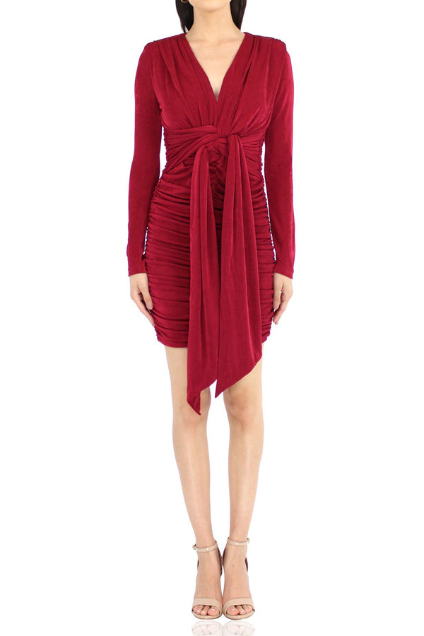 Full-Sleeve-Mini-Dress-In-Red-For-Women-By-Kyle-Richard