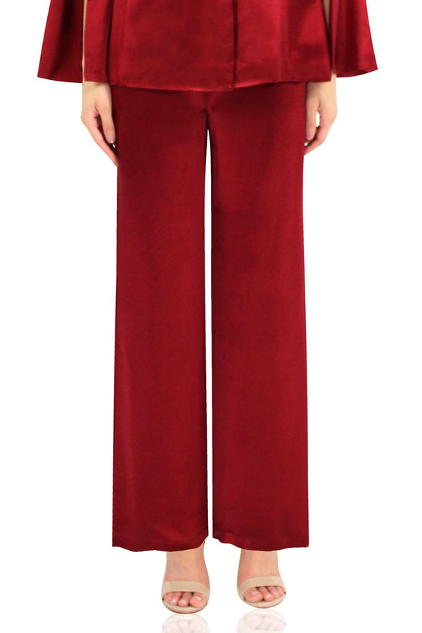 Kyle-Richard-Designer-Straight-Fit-Womens-Pants-In-Red