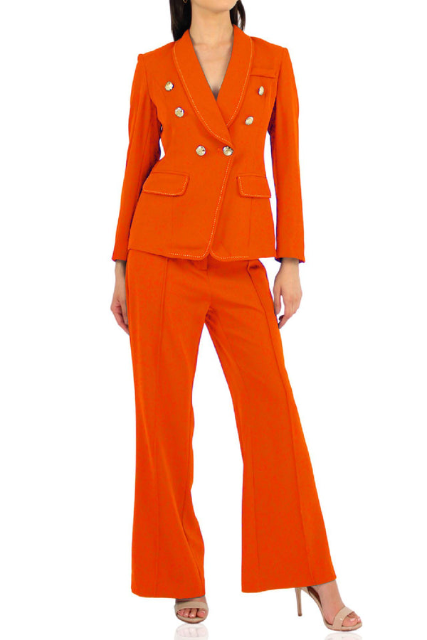 Designer Orange Matching Suit Set