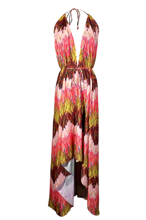 Multicolor Stripe Print Long Dress
