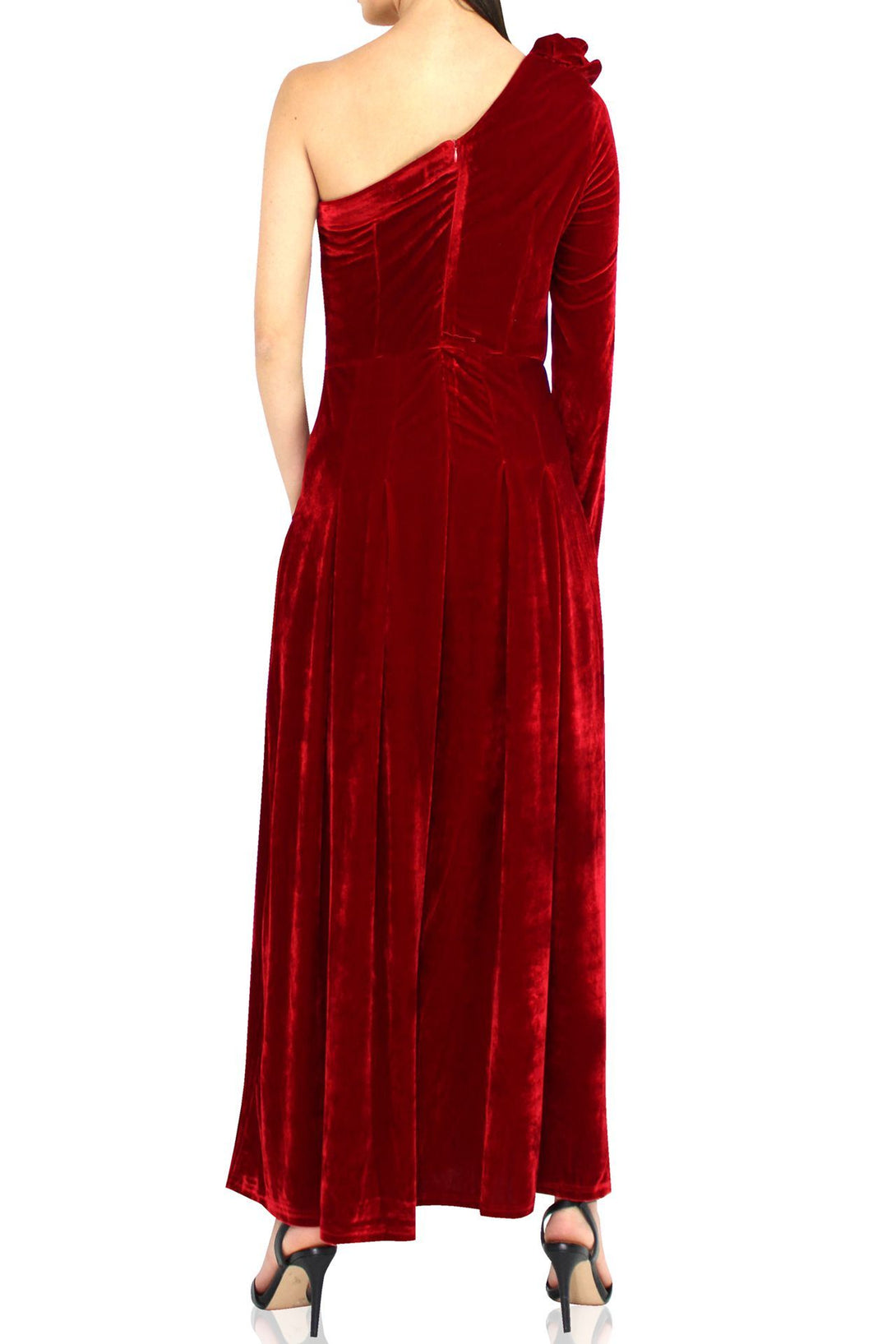 One-Shoulder-Long-Dress-In-Red-By-Kyle