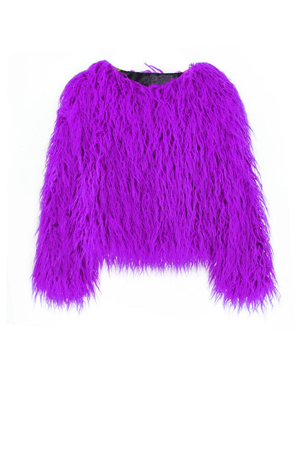 Purple Faux Jacket | Designer Fur Jacket for Women 